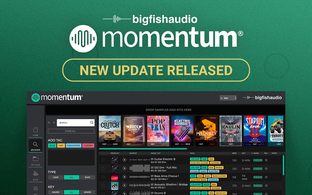 Big Fish Audio Momentum 2 Update